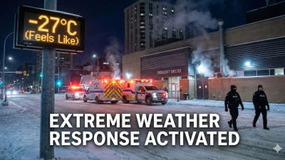 에드먼턴시, 체감온도 영하 27도 예보에 '혹한기 대응' 긴급 가동
